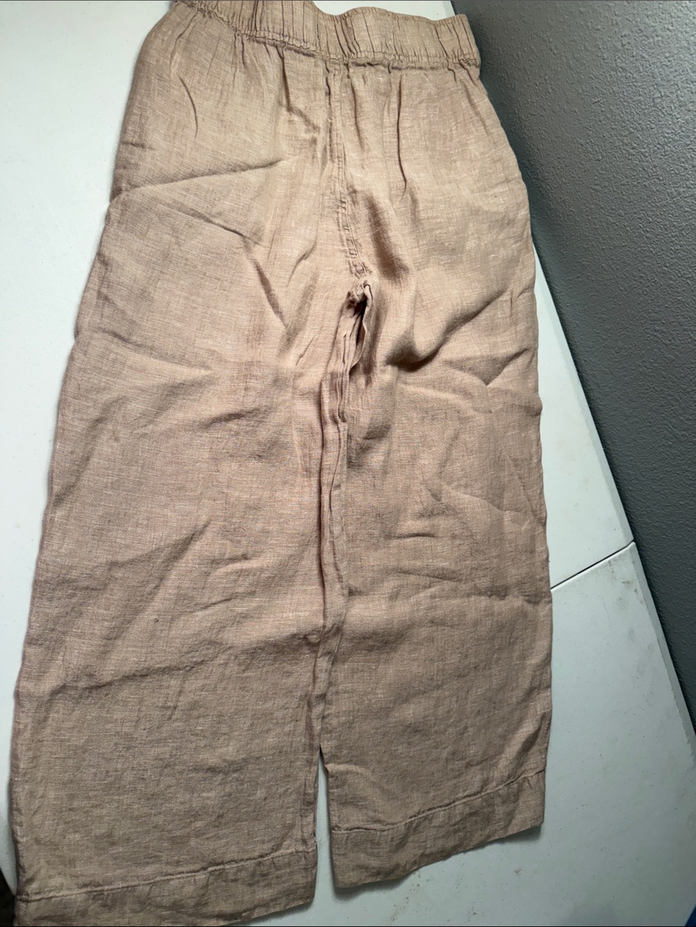 Tahari Natural Beige Wide-Leg Linen-Blend Pants - Picture 5 of 5